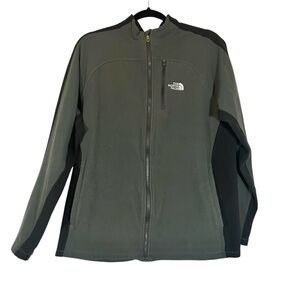 The North Face Full Zip Fleece Jacket Black Gray Outdoors Men's Size Large